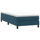 Giroletto a Molle con Materasso Blu Scuro 80x210 cm Velluto