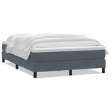 Giroletto a Molle con Materasso Grigio Scuro 160x210 cm Velluto