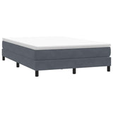 Giroletto a Molle con Materasso Grigio Scuro 160x210 cm Velluto