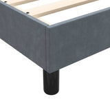 Giroletto a Molle con Materasso Grigio Scuro 160x210 cm Velluto