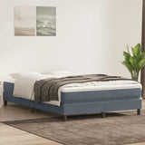 Giroletto a Molle con Materasso Grigio Scuro 160x210 cm Velluto