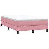 Giroletto a Molle con Materasso Rosa 120x220 cm in Velluto