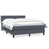 Giroletto a Molle con Materasso Grigio Scuro 160x210 cm Velluto