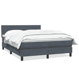 Giroletto a Molle con Materasso Grigio Scuro 140x220 cm Velluto