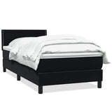 Giroletto a Molle con Materasso Nero 90x210 cm in Velluto