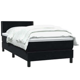 Giroletto a Molle con Materasso Nero 90x210 cm in Velluto