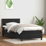 Giroletto a Molle con Materasso Nero 90x210 cm in Velluto