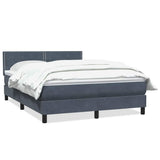 Giroletto a Molle con Materasso Grigio Scuro 160x210 cm Velluto