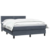 Giroletto a Molle con Materasso Grigio Scuro 160x210 cm Velluto