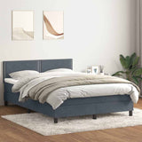 Giroletto a Molle con Materasso Grigio Scuro 160x210 cm Velluto