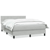 Giroletto a Molle con Materasso Grigio Chiaro 160x210cm Velluto