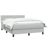 Giroletto a Molle con Materasso Grigio Chiaro 160x210cm Velluto