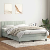 Giroletto a Molle con Materasso Grigio Chiaro 160x210cm Velluto