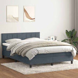 Giroletto a Molle con Materasso Grigio Scuro 160x210 cm Velluto
