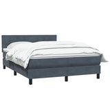 Giroletto a Molle con Materasso Grigio Scuro 140x220 cm Velluto