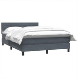 Giroletto a Molle con Materasso Grigio Scuro 160x210 cm Velluto
