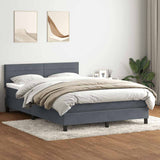 Giroletto a Molle con Materasso Grigio Scuro 160x210 cm Velluto