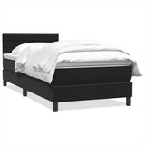 Giroletto a Molle con Materasso Nero 80x220 cm Velluto