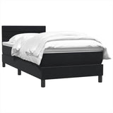 Giroletto a Molle con Materasso Nero 80x220 cm Velluto