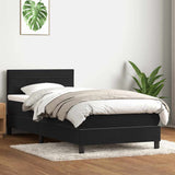 Giroletto a Molle con Materasso Nero 80x220 cm Velluto