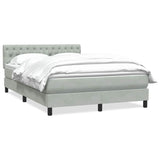 Giroletto a Molle con Materasso Grigio Chiaro 160x210cm Velluto