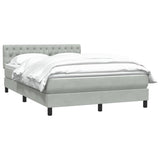 Giroletto a Molle con Materasso Grigio Chiaro 160x210cm Velluto