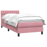Giroletto a Molle con Materasso Rosa 80x220 cm Velluto