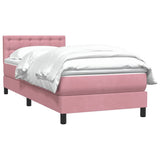 Giroletto a Molle con Materasso Rosa 90x220 cm Velluto