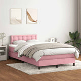 Giroletto a Molle con Materasso Rosa 120x220 cm in Velluto