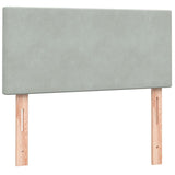 Letto a Molle con Materasso e LED Grigio Chiaro 100x210cm Velluto