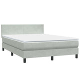 Letto a Molle con Materasso e LED Grigio Chiaro 160x210cm Velluto