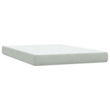 Letto a Molle con Materasso e LED Grigio Chiaro 160x210cm Velluto