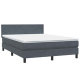 Letto a Molle con Materasso e LED Grigio Scuro 160x210 cm Velluto