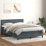 Letto a Molle con Materasso e LED Grigio Scuro 160x210 cm Velluto