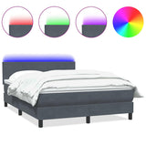 Letto a Molle con Materasso e LED Grigio Scuro 140x220 cm Velluto