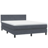 Letto a Molle con Materasso e LED Grigio Scuro 140x220 cm Velluto