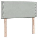 Letto a Molle con Materasso e LED Grigio Chiaro 100x210cm Velluto