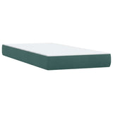 Letto a Molle con Materasso e LED Verde Scuro 180x220 cm Velluto