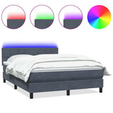 Letto a Molle con Materasso e LED Grigio Scuro 160x210 cm Velluto