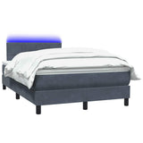 Letto a Molle con Materasso e LED Grigio Scuro 120x220 cm Velluto