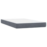Letto a Molle con Materasso e LED Grigio Scuro 120x220 cm Velluto