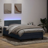 Letto a Molle con Materasso e LED Grigio Scuro 120x220 cm Velluto