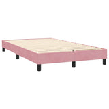 Letto a Molle con Materasso e LED Rosa 120x220 cm in Velluto