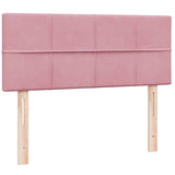 Letto a Molle con Materasso e LED Rosa 120x220 cm in Velluto