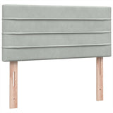 Letto a Molle con Materasso e LED Grigio Chiaro 100x210cm Velluto