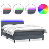 Letto a Molle con Materasso e LED Grigio Scuro 160x210 cm Velluto