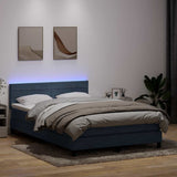 Letto a Molle con Materasso e LED Grigio Scuro 160x210 cm Velluto