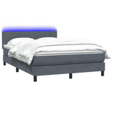 Letto a Molle con Materasso e LED Grigio Scuro 160x210 cm Velluto