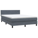 Letto a Molle con Materasso e LED Grigio Scuro 160x210 cm Velluto