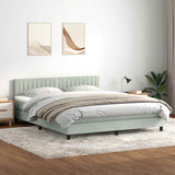 Letto a Molle con Materasso e LED Grigio Chiaro 180x210cm Velluto